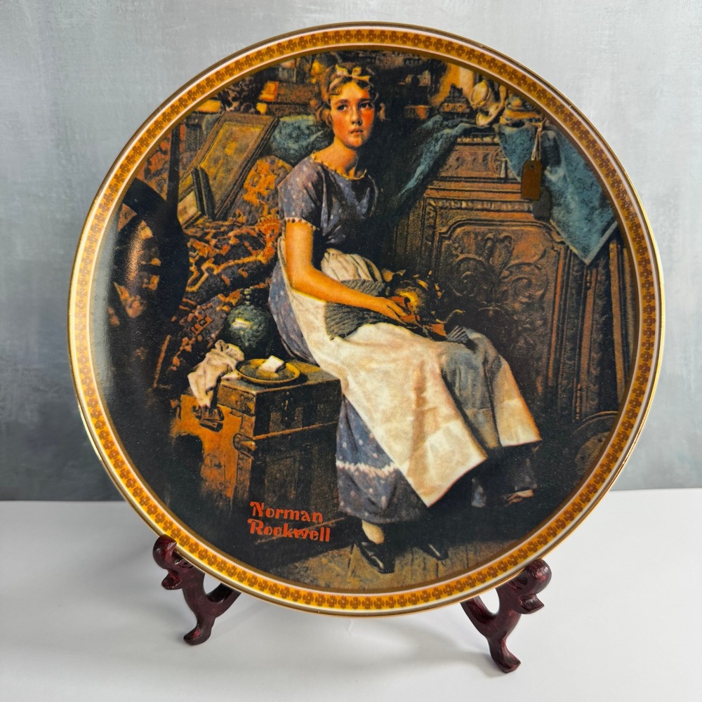 Knowles Norman Rockwell Collector Plate 8.5" 1980s Dreaming Attic Art